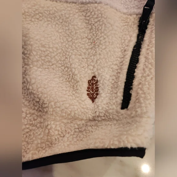 NWT Free People Hit the Slopes fleece 1/4 zip pullover jacket lavender fog combo - Picture 8 of 12